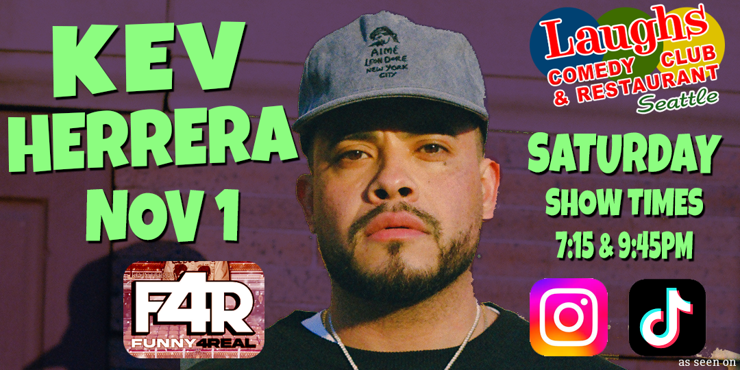Comedian Kev Herrera at Laughs Comedy Club in Seattle